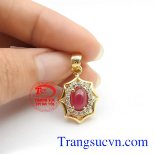 Mặt dây ruby mặt trời size nhỏ