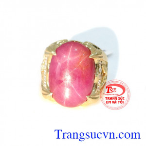 Nhẫn nam ruby cao cấp vàng 18k