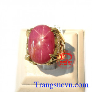 Nhẫn nam ruby cao cấp vàng 18k