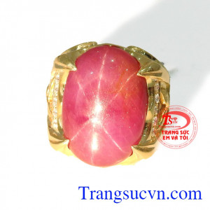 Nhẫn nam ruby cao cấp vàng 18k