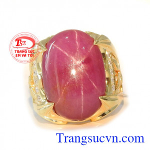 Nhẫn nam ruby cao cấp vàng 18k