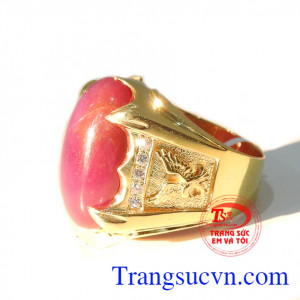 Nhẫn nam ruby cao cấp vàng 18k