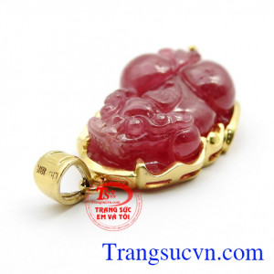 Mặt dây tỳ hưu ruby cao cấp