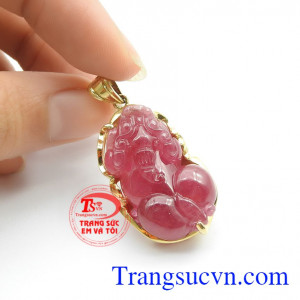 Mặt dây tỳ hưu ruby cao cấp