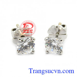 Bông tai vàng trắng nụ