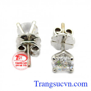 Bông tai vàng trắng nụ