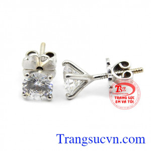 Bông tai vàng trắng nụ