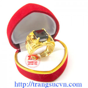 Nhẫn nam doanh nhân vàng tây đá quý