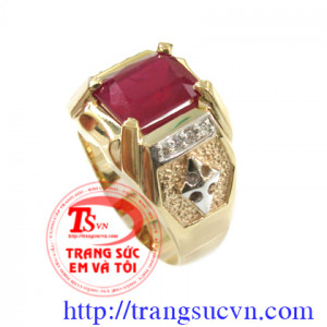 Nhẫn nam cao cấp-Ruby