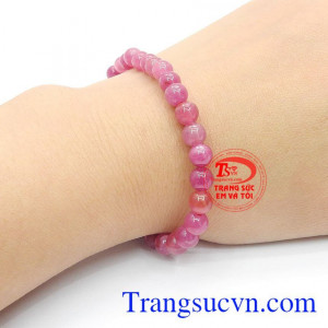 Vòng tay đá ruby hạt
