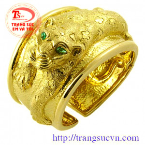 Nhẫn hình con báo, nhẫn nam vàng tây, nhẫn hổ báo