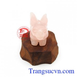 Thỏ thạch anh hồng xinh xắn