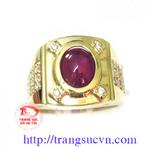 Nhẫn nam ruby thiên nhiên