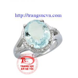 Nhẫn topaz vàng trắng