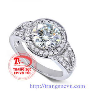 Nhẫn nữ kim cương thiên nhiên