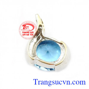 Mặt dây topaz vàng trắng