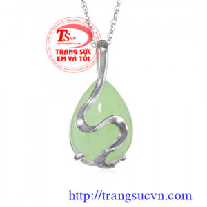 Thích hợp làm quà tặng cho người thân và bạn bè,Đá prehnit mặt dây chuyền