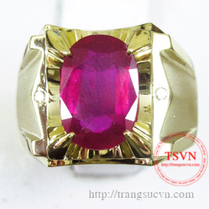 Nhẫn Ruby vàng 14K