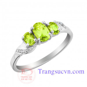 Nhẫn nữ vàng tây gắn đá Peridot thiên nhiên