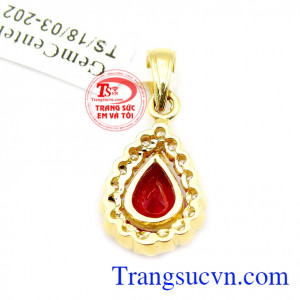 Mặt dây ruby,Mặt đá ruby vàng tây