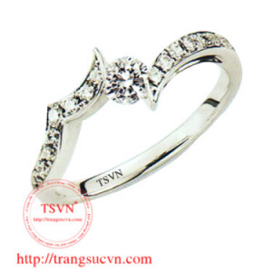 Nhẫn nữ gắn kim cương