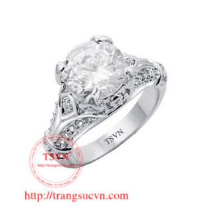 Nhẫn nữ vàng trắng 18k sáng bóng vàng trắng 18k đẹp, thiết kế nữ tính, đính đá ,nhẫn nữ món quả nhỏ mà ý nghĩa lớn dành cho người phụ nữ quan trọng