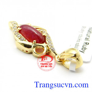 Mặt dây vàng đá quý ruby