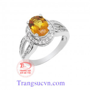 Nhẫn thạch anh vàng thiên nhiên