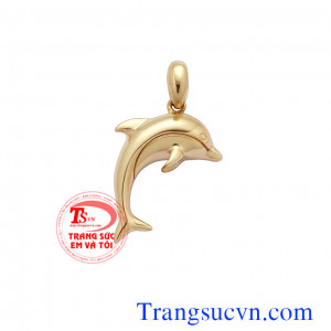 Mặt dây hình cá heo vàng 