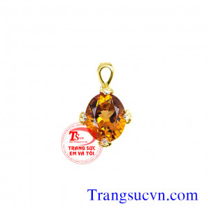 Thạch anh vàng mặt dây chuyền 