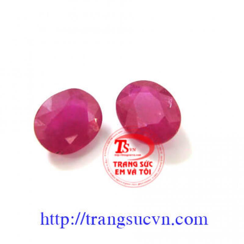 Cặp hoa tai Ruby thiên nhiên đẹp