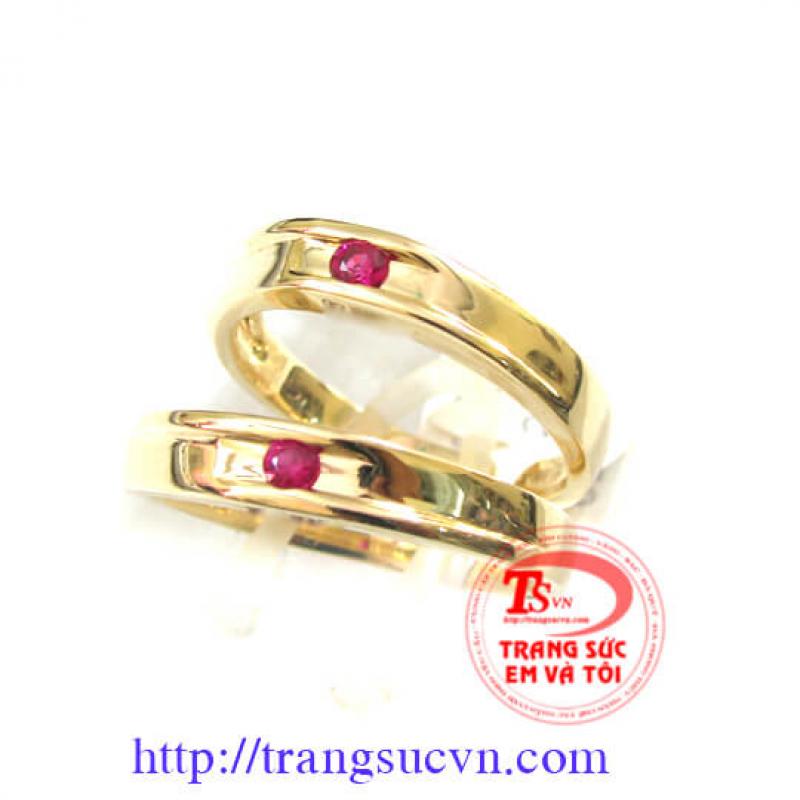 Mệnh hỏa nhẫn cưới đá ruby