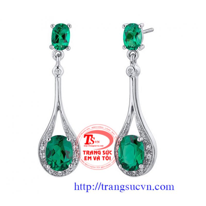 Bông tai ngọc lục bảo-Emerald