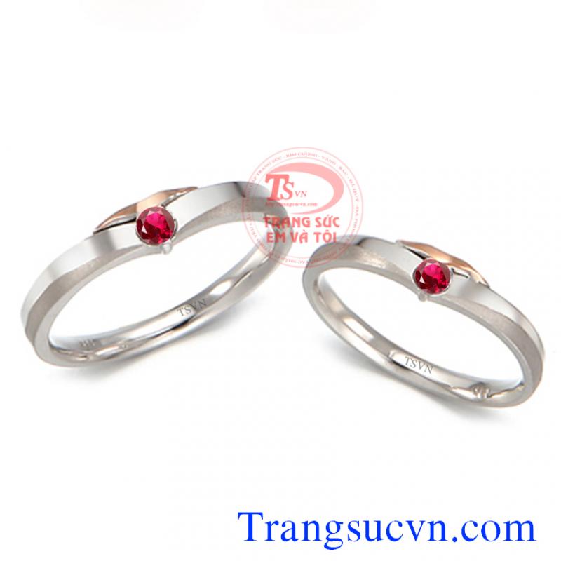 Nhẫn ruby vàng trắng