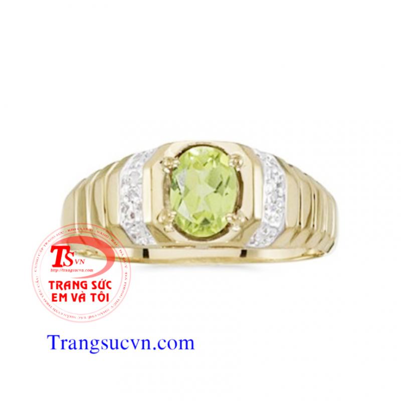 Nhẫn nam vàng tây peridot