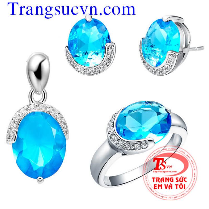 Bộ nữ trang đá topaz