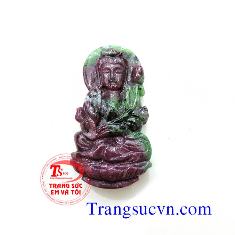 Phật Bà quan âm đá ruby xanh