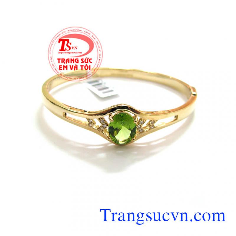 Vòng vàng tây đá peridot mệnh hỏa