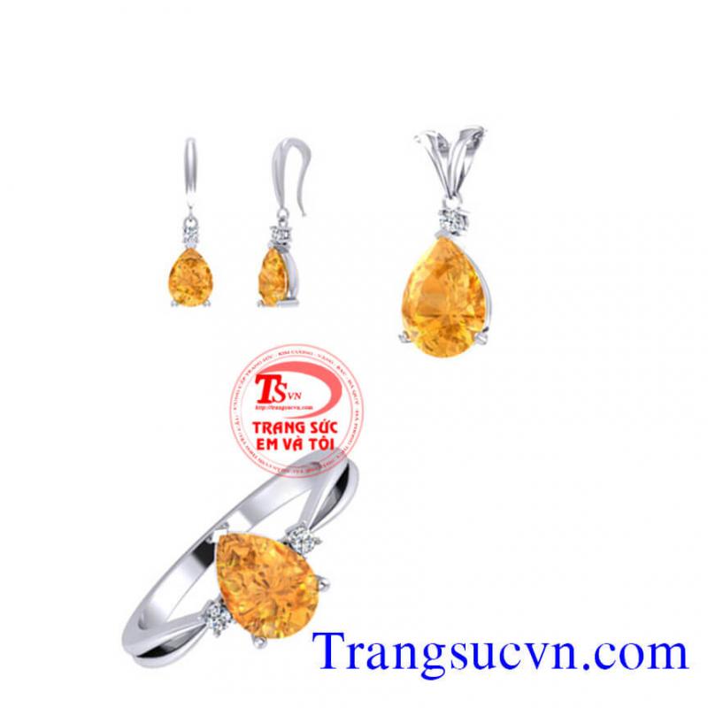 Bộ trang sức vàng trắng