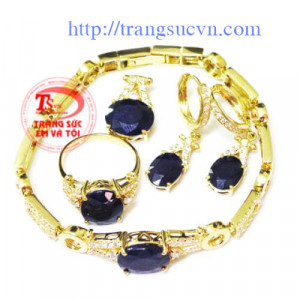 Bộ nữ trang đá sapphire