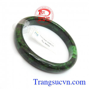Vòng ngọc phong thủy bản hẹ, Vòng tay cẩm thạch lục đậm