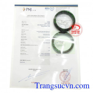 Giấy kiểm định Vòng tay tương hợp mệnh Mộc