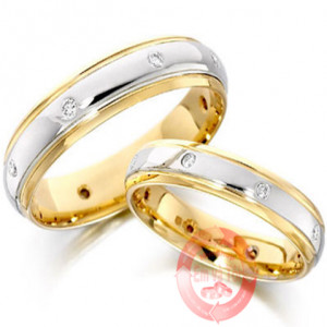 Nhẫn cưới vàng tây phong cách