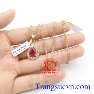 Bộ dây chuyền ruby vàng tây