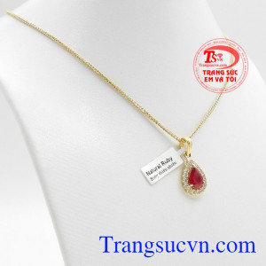 Bộ dây chuyền ruby vàng tây