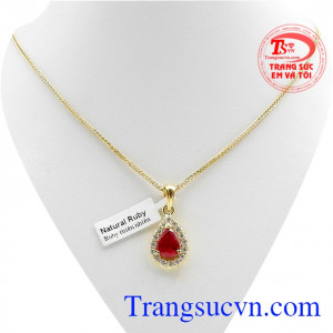 Bộ dây chuyền ruby vàng tây