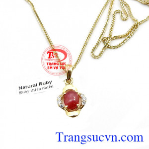 Bộ dây vàng gắn đá ruby mệnh hỏa