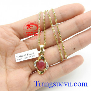 Bộ dây vàng gắn đá ruby mệnh hỏa
