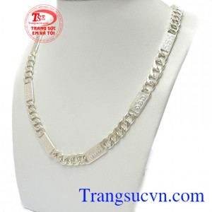 Dây Chuyền Bạc Khắc Cá Tính