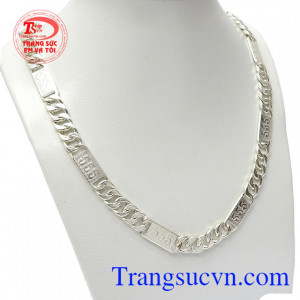 Dây Chuyền Bạc Khắc Cá Tính